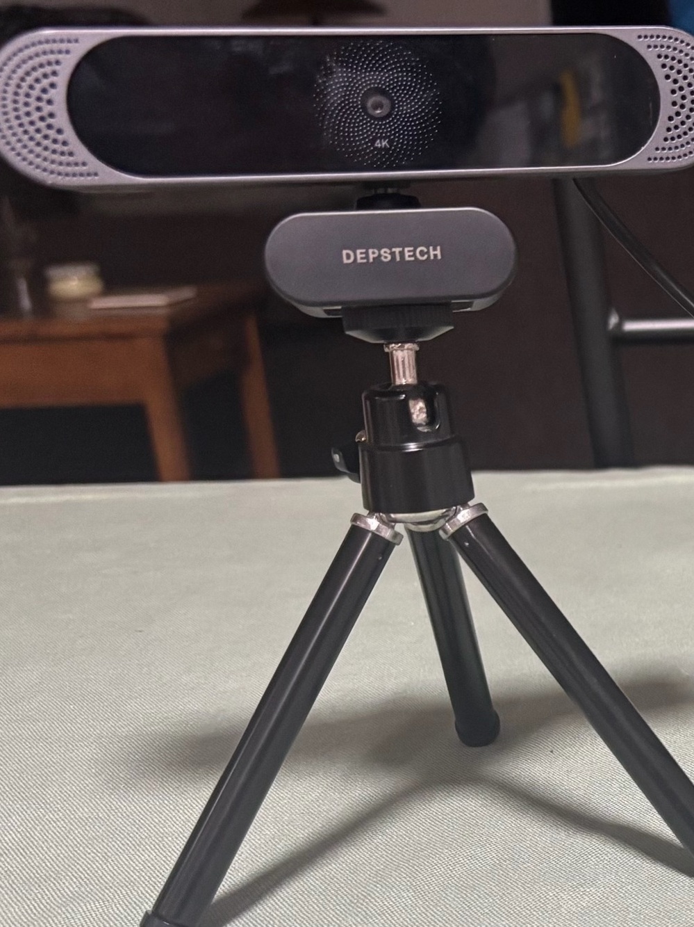 DEPSTECH Black 4K Webcam with Mini Tripod